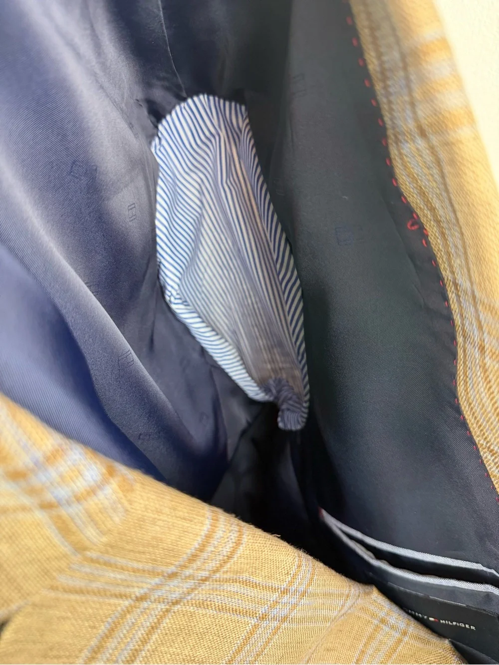 TOMMY HILFIGER Men's Tan Single Breasted Plaid Blazer 38S